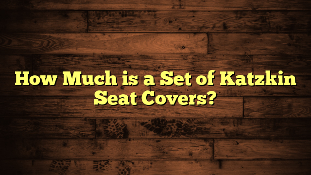 How Much is a Set of Katzkin Seat Covers?