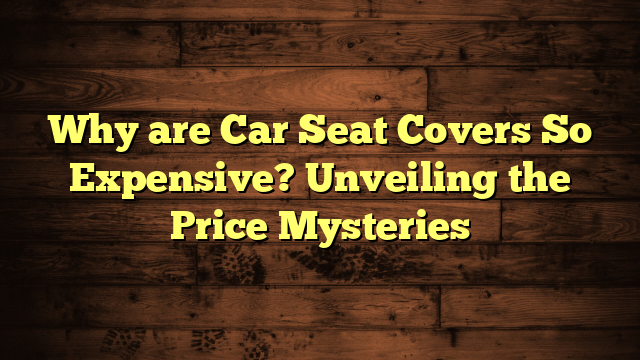 Why are Car Seat Covers So Expensive?  Unveiling the Price Mysteries
