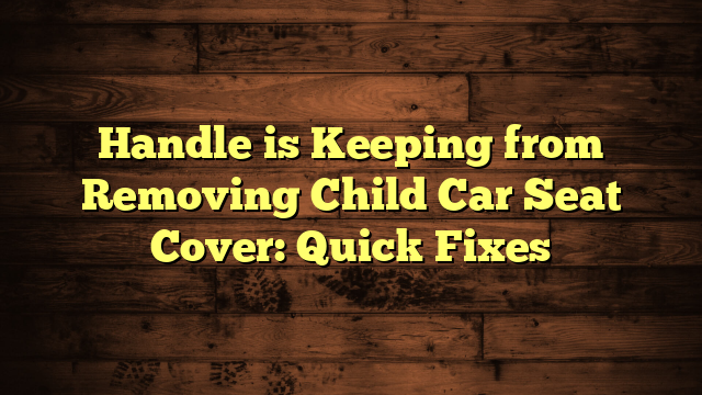 Handle is Keeping from Removing Child Car Seat Cover: Quick Fixes