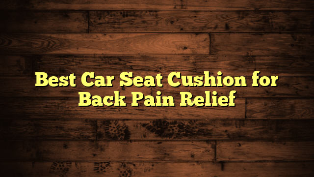 Best Car Seat Cushion for Back Pain Relief