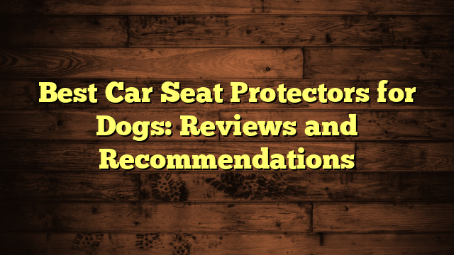 Best Car Seat Protectors for Dogs: Reviews and Recommendations