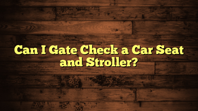 Can I Gate Check a Car Seat and Stroller?