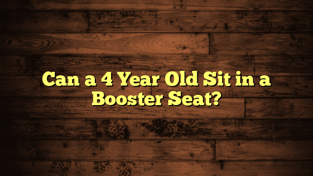 Can a 4 Year Old Sit in a Booster Seat?