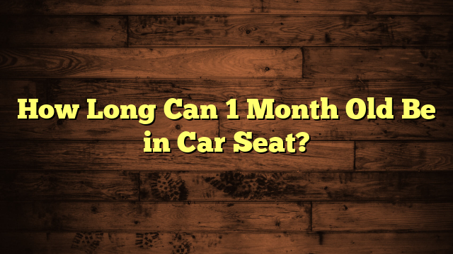 How Long Can 1 Month Old Be in Car Seat?