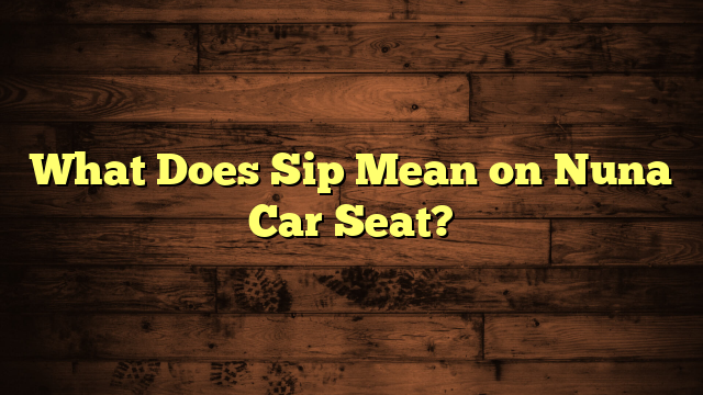 What Does Sip Mean on Nuna Car Seat?