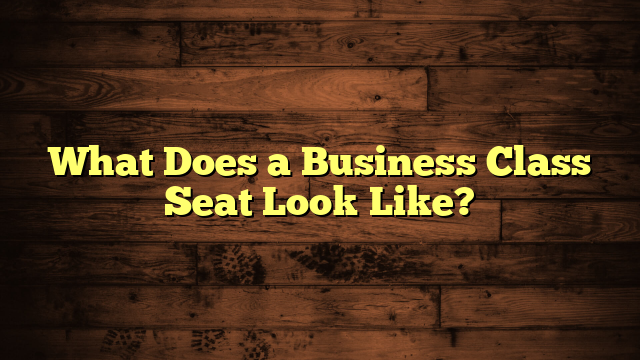 What Does a Business Class Seat Look Like?