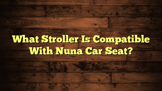 What Stroller Is Compatible With Nuna Car Seat?