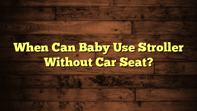 When Can Baby Use Stroller Without Car Seat?