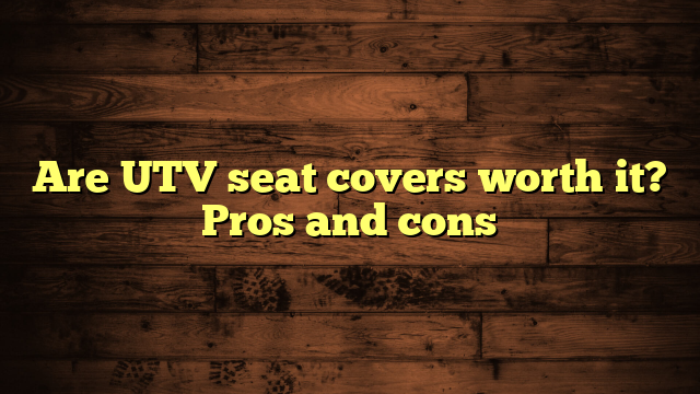 Are UTV seat covers worth it? Pros and cons