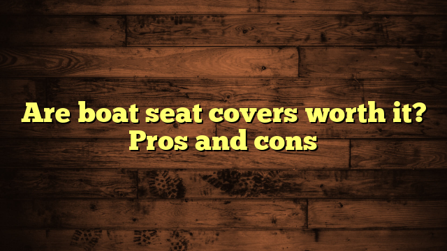 Are boat seat covers worth it? Pros and cons
